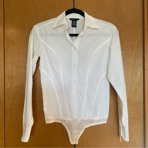 ✨NWOT✨ Moda International Long Sleeve White Button-Up Bodysuit